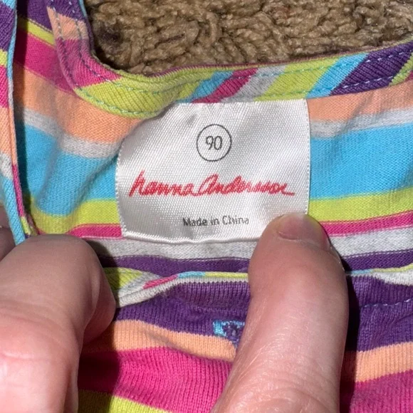 Hanna Andersson Girls Striped Dress Size 90 (3T) 100% Cotton - Picture 2 of 4